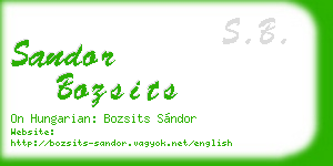 sandor bozsits business card