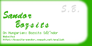 sandor bozsits business card